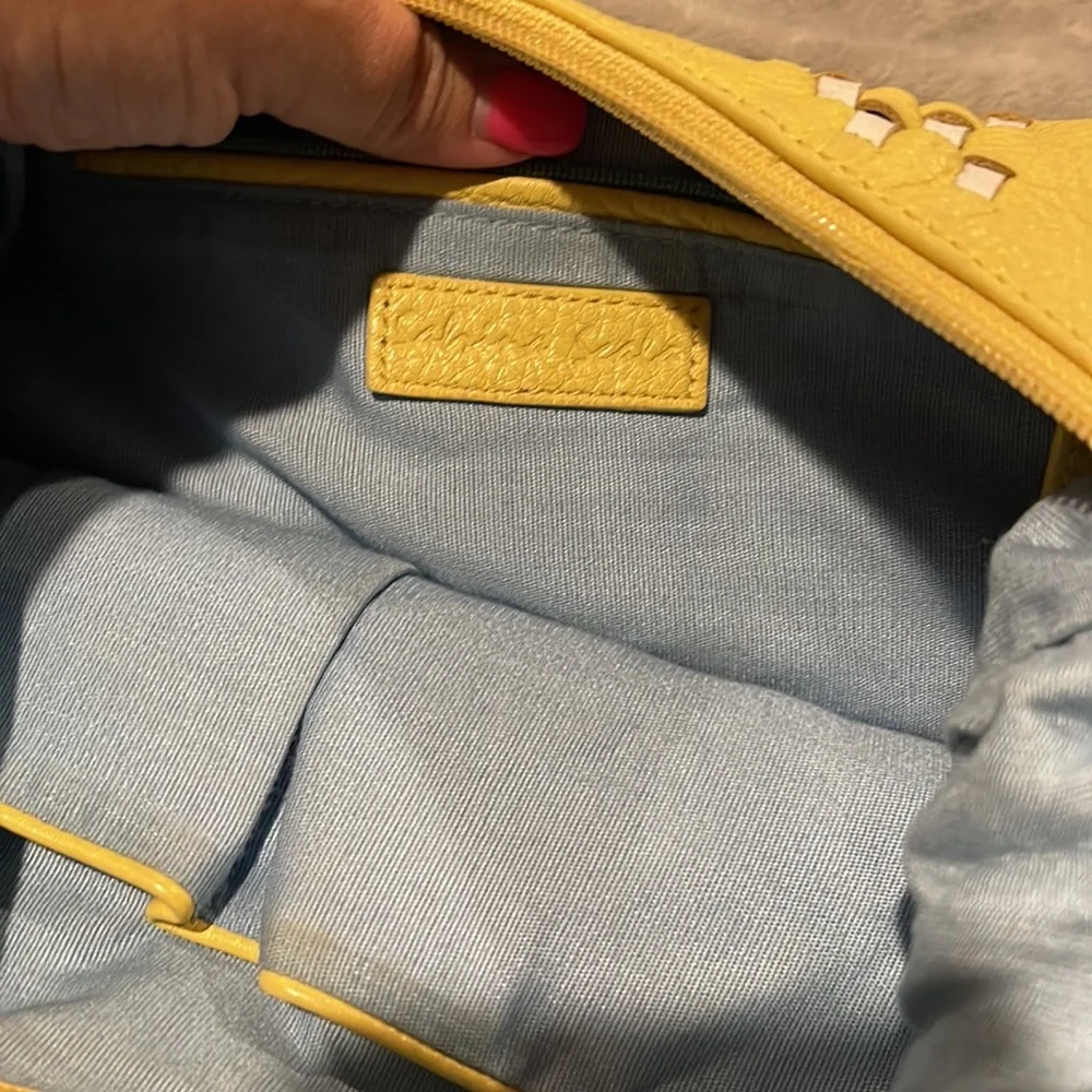 Women’s Sabrina Scala Yellow Woven Bag Leather
